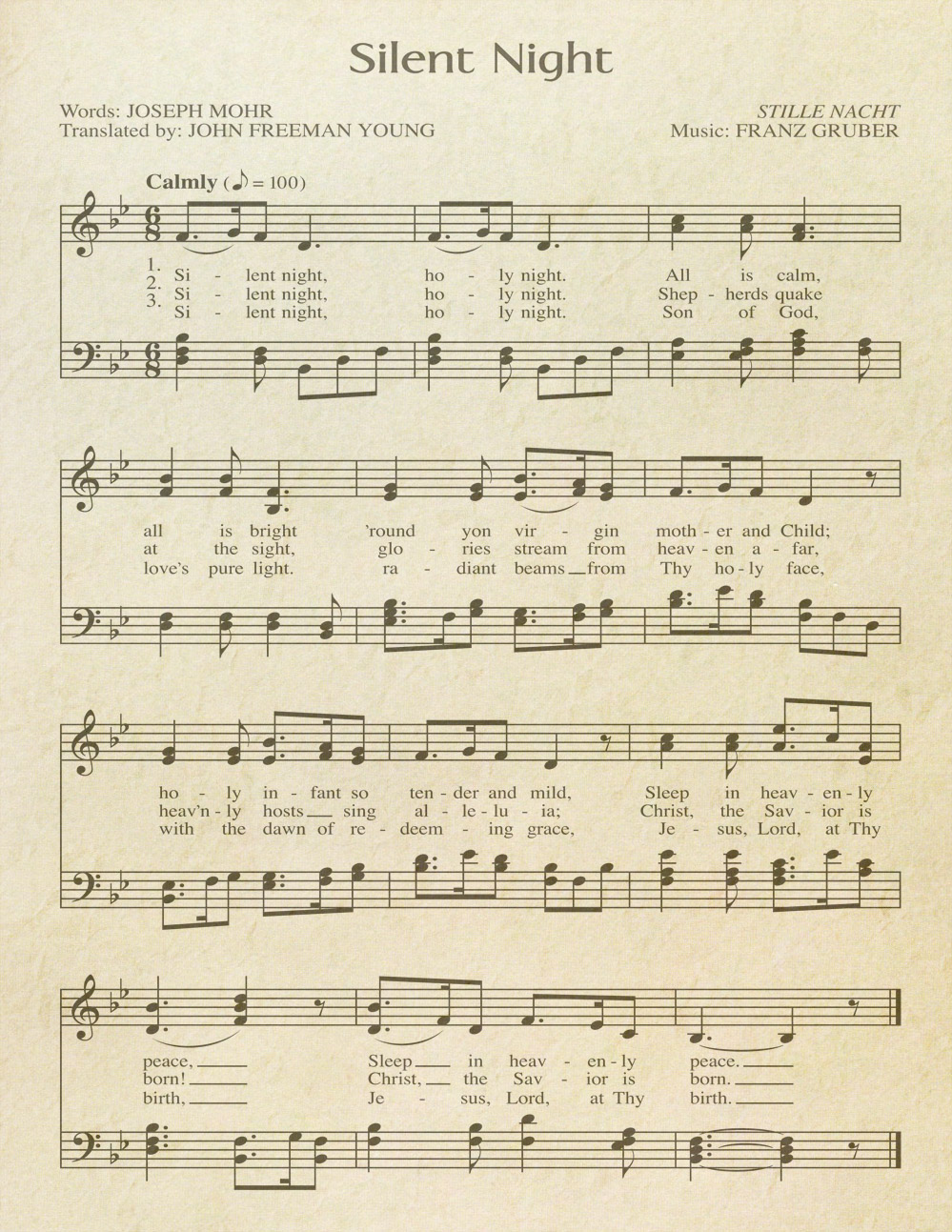 Silent Night "Aged" Sheet Music