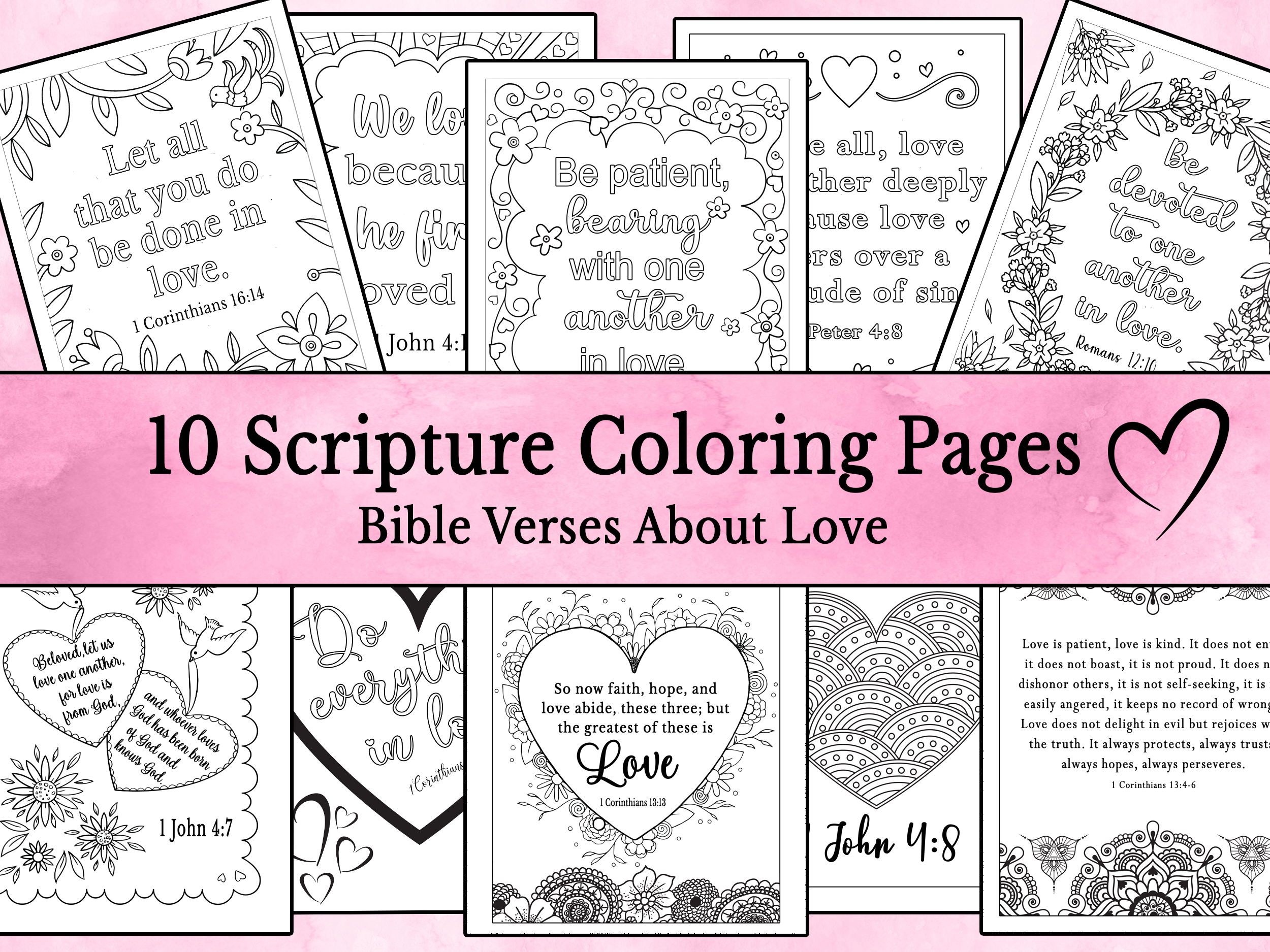 Valentine's Day Scripture Coloring Pages