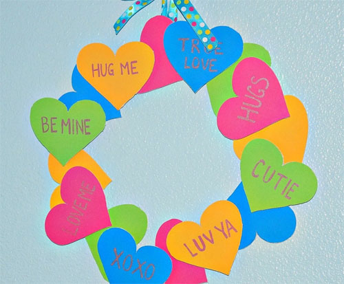 Paper Conversation Heart Wreath