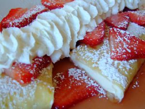 Strawberries and Cream Crepes