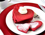 Red Velvet Heart Pancakes