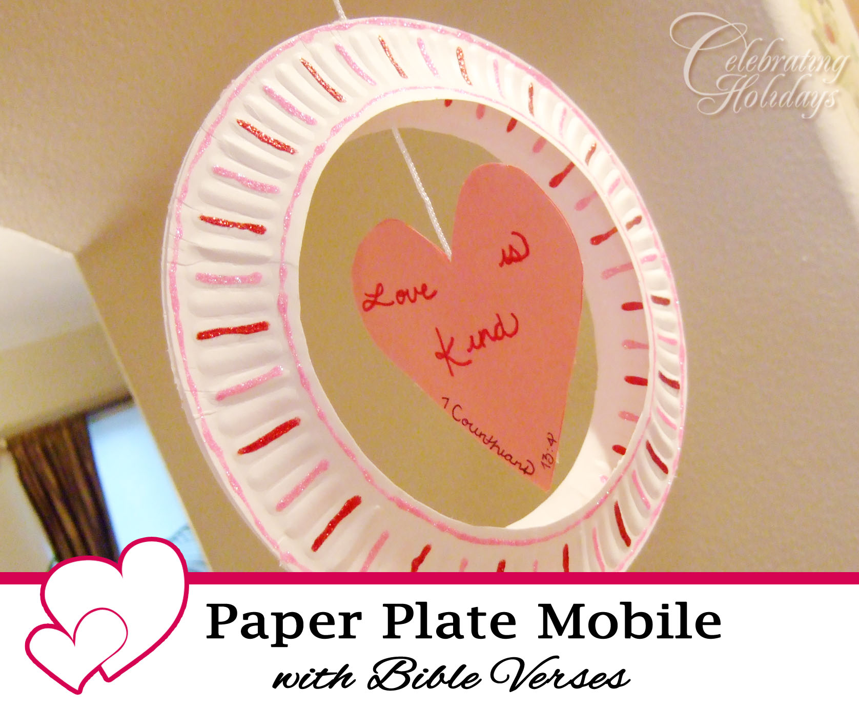Paper Plate Mobile for Valentine's Day