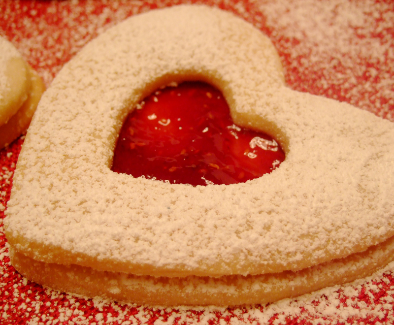 peeking heart cookies