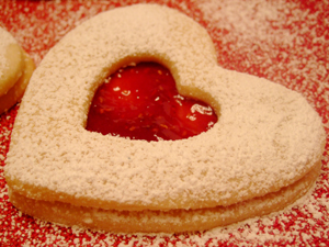 Peeking Heart Shortbread Cookies