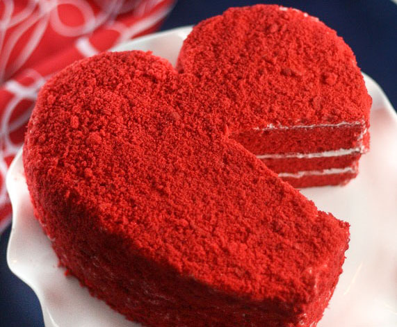 Red Velvet Heart Cake