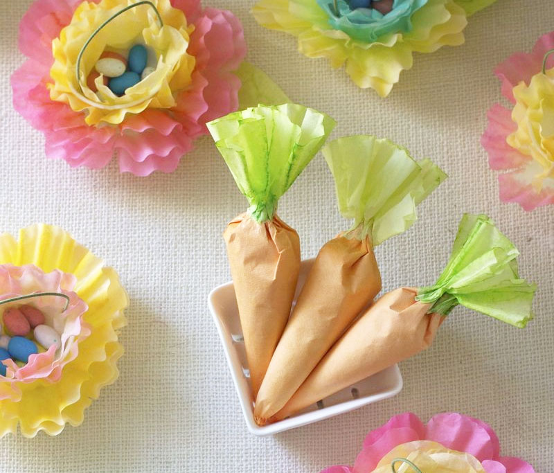 Coffee Filter Basket and Carrots