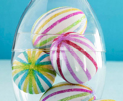 Glitter Striped Eggs