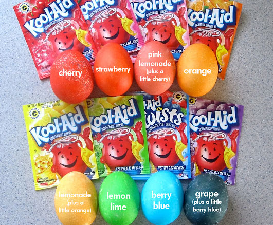 Kool-Aid Dyed Eggs