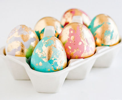 Metallic Gold Leaf Eggs