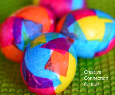 Tissue Paper Mod Podge Eggs