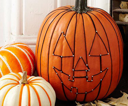 String Art Face Pumpkin