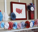 Paper Fireworks Patriotic Garland