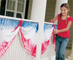 DIY Tie Dye Sheet Garland for July 4th