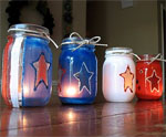 Patriotic Glass Jar Luminary 2