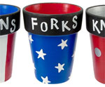 DIY Painted Pot Utensil Holder for July 4th