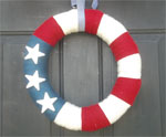 Yarn Wreath for July 4th