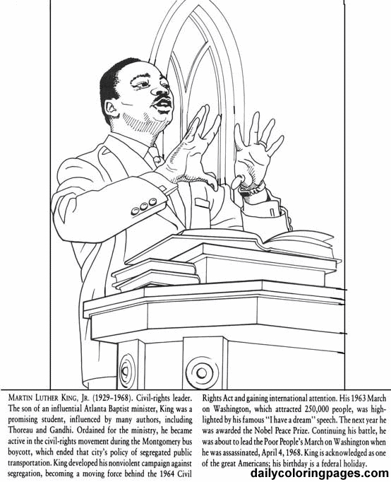 Martin Luther King, Jr. Coloring Page 1