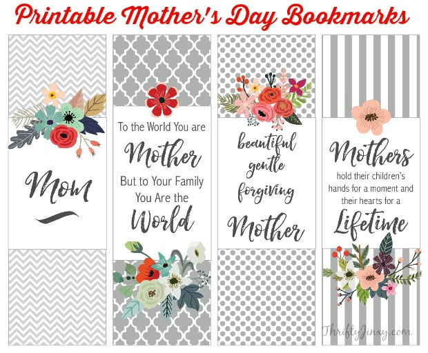 Free Printable Bookmark for Mother's Day