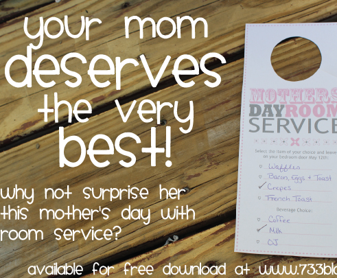 Room Service Door Hanger for Mother's Day