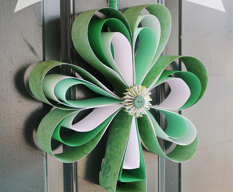 Paper Shamrock Wreath