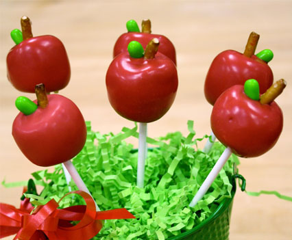 Apple Cake Pops for Teacher Appreciation